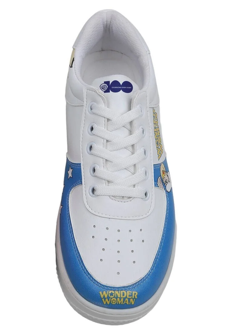 Femme Cuir Vegan Blanc Baskets - Warner Bros Wonder Lola Bunny Motif