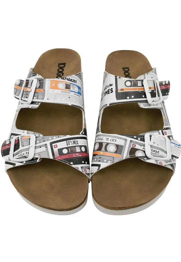 Femme Cuir Vegan Blanc Sandales - Take me Back Motif