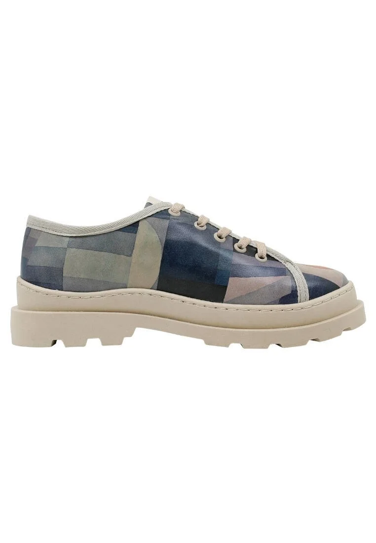 Femme Cuir Vegan Bleu Baskets - Be Different Motif