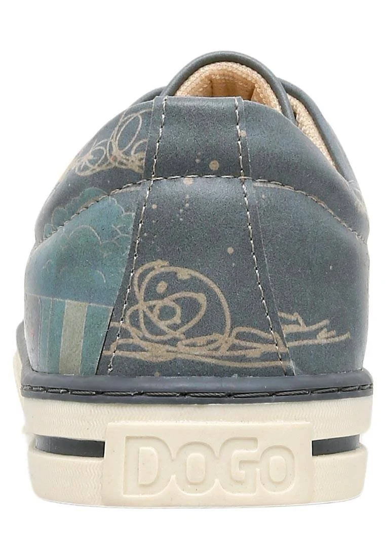 Femme Cuir Vegan Bleu Baskets - Find Your Inner Peace Motif