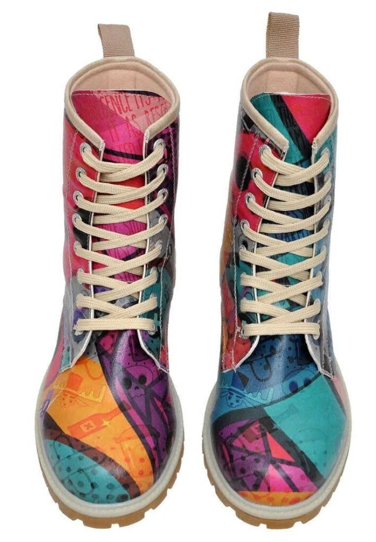 Femme Cuir Vegan Bleu Bottes Longues - Riot Motif