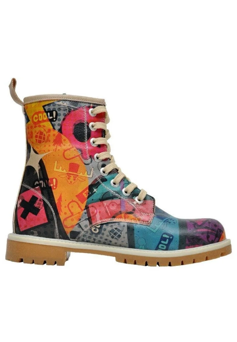 Femme Cuir Vegan Bleu Bottes Longues - Riot Motif