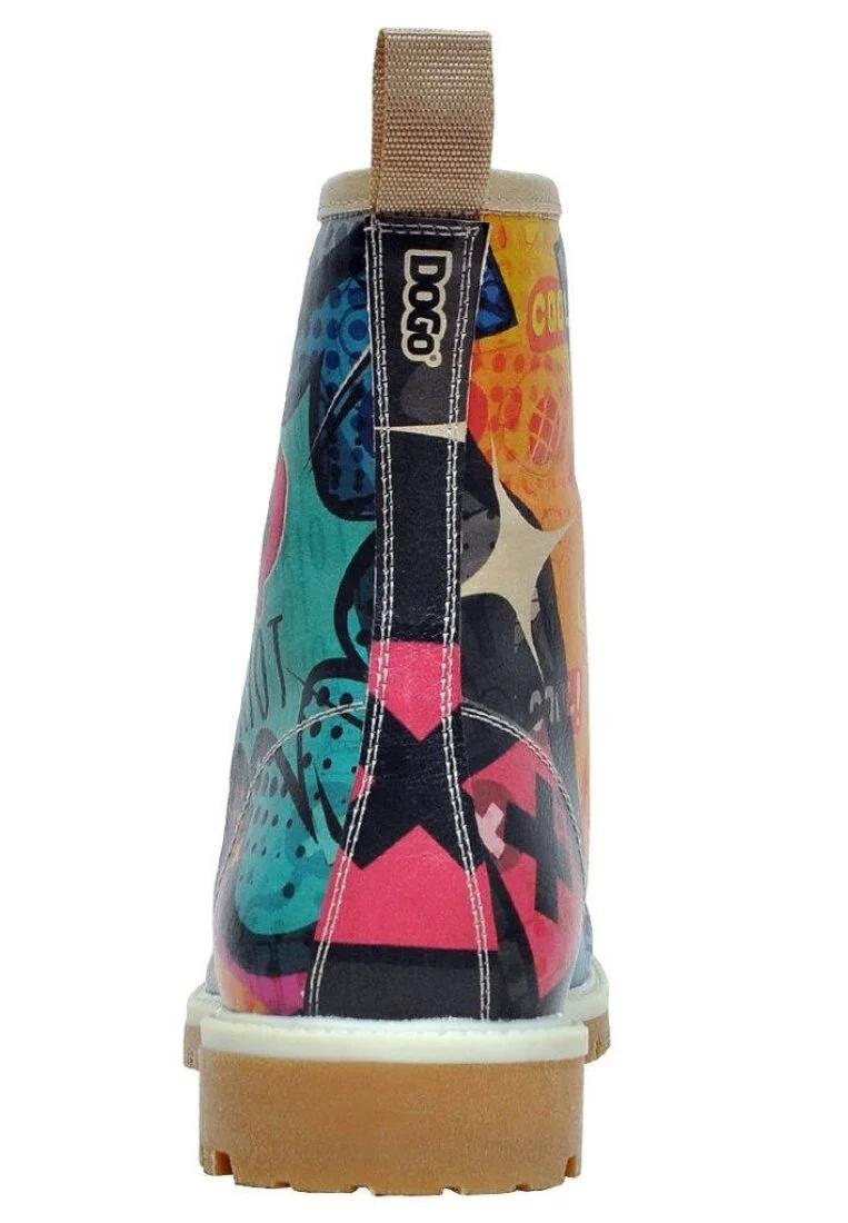 Femme Cuir Vegan Bleu Bottes Longues - Riot Motif