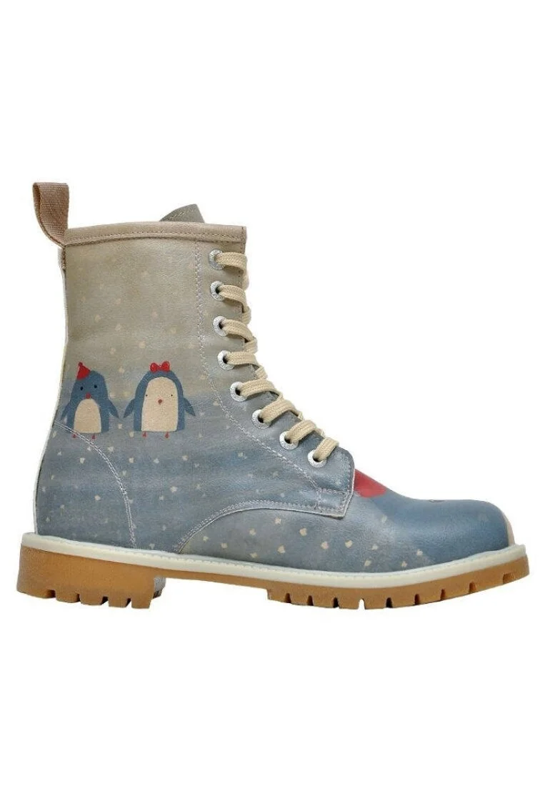 Femme Cuir Vegan Bleu Bottes Longues - Wish Motif