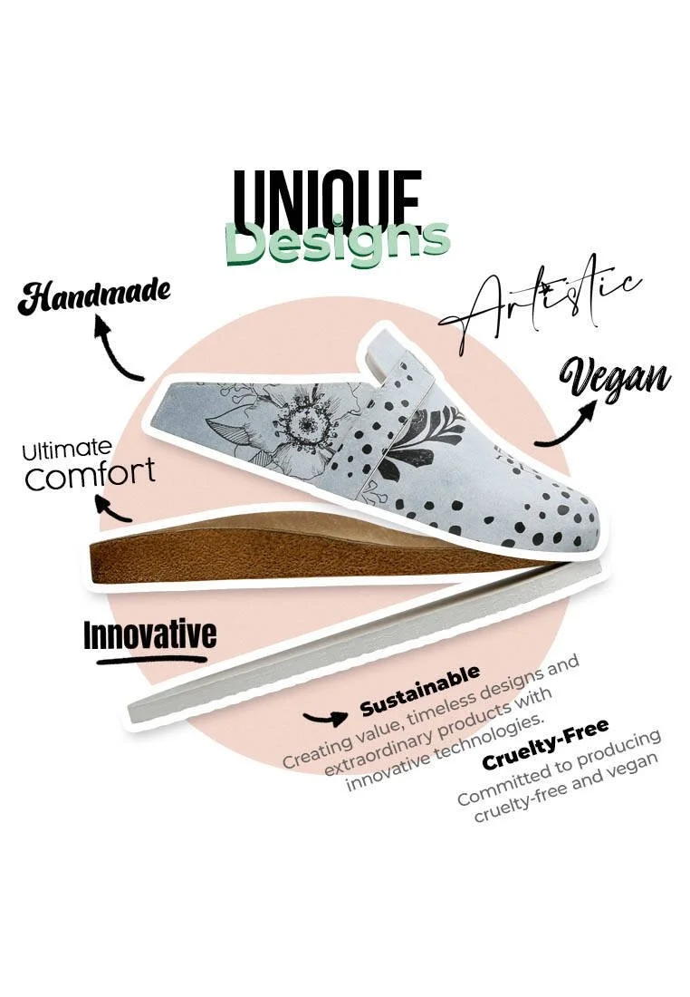 Femme Cuir Vegan Bleu Chaussons - Birds Chirping Motif