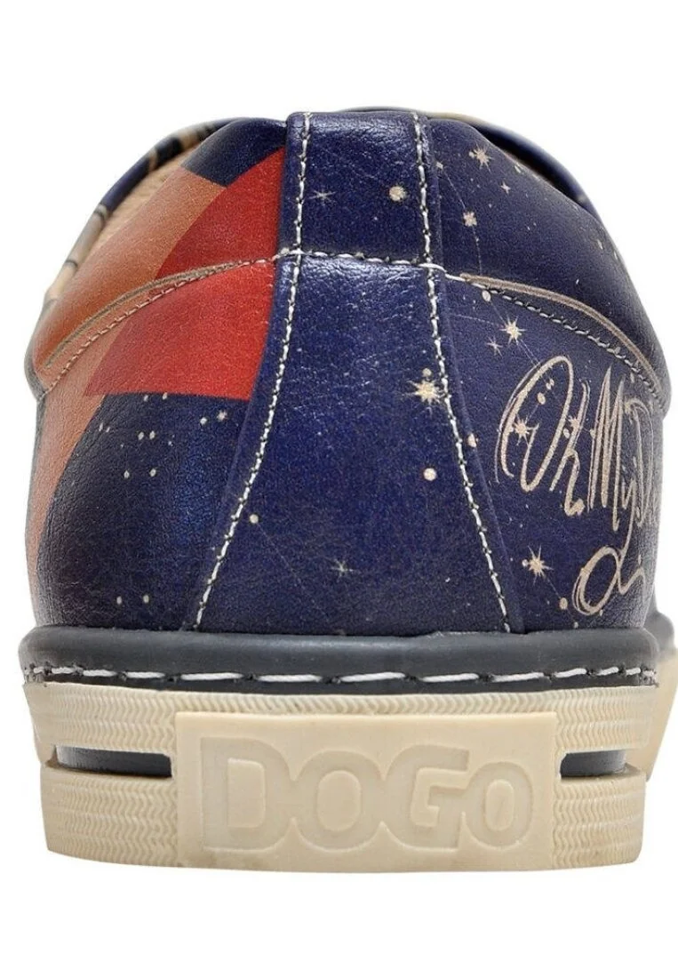 Femme Cuir Vegan Bleu Foncé Baskets - Oh My Deer Motif