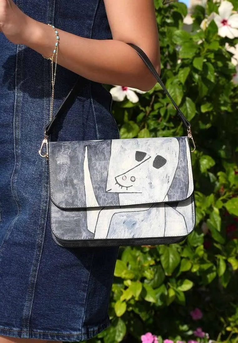 Femme Cuir Vegan Bleu Foncé Sac à Main - Boo Jo Motif