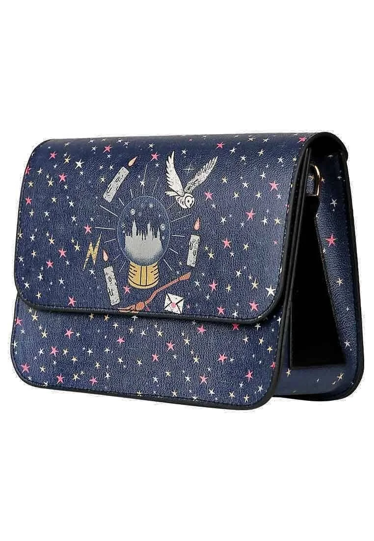 Femme Cuir Vegan Bleu Foncé Sac à Main - Warner Bros Harry Potter Stay at Hogwarts Motif