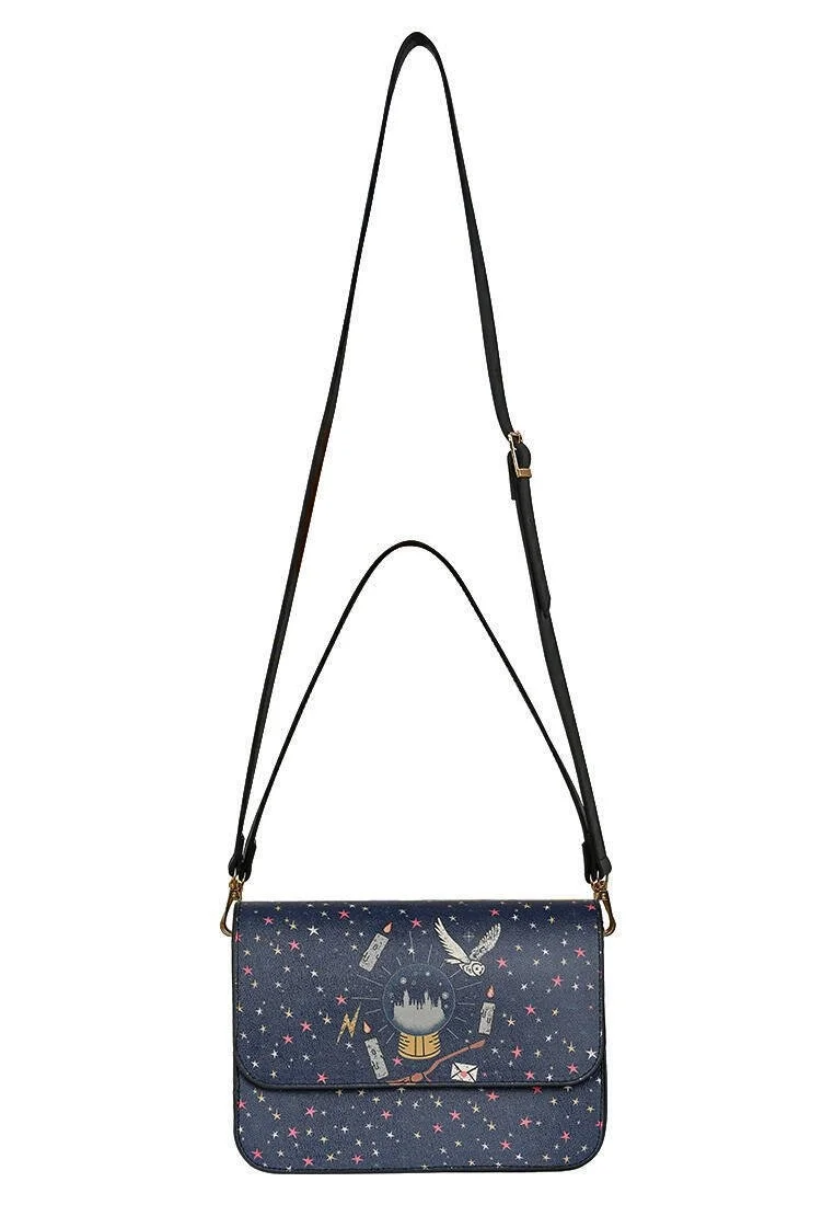Femme Cuir Vegan Bleu Foncé Sac à Main - Warner Bros Harry Potter Stay at Hogwarts Motif
