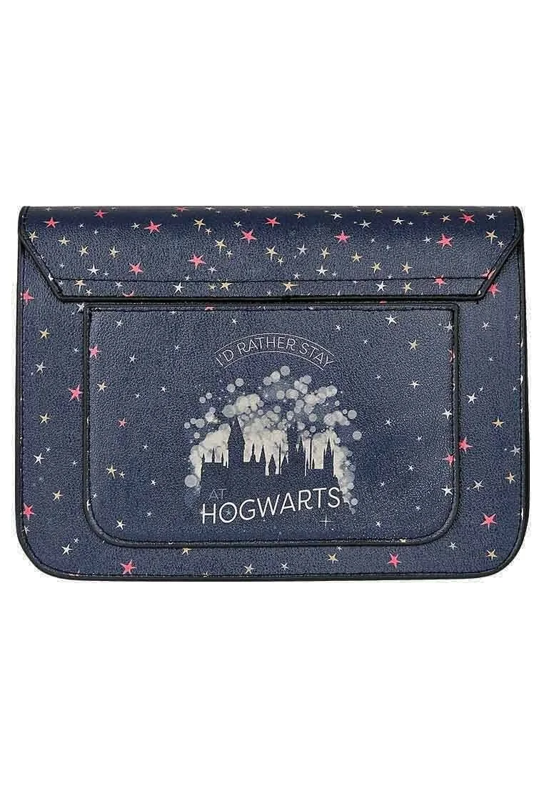 Femme Cuir Vegan Bleu Foncé Sac à Main - Warner Bros Harry Potter Stay at Hogwarts Motif
