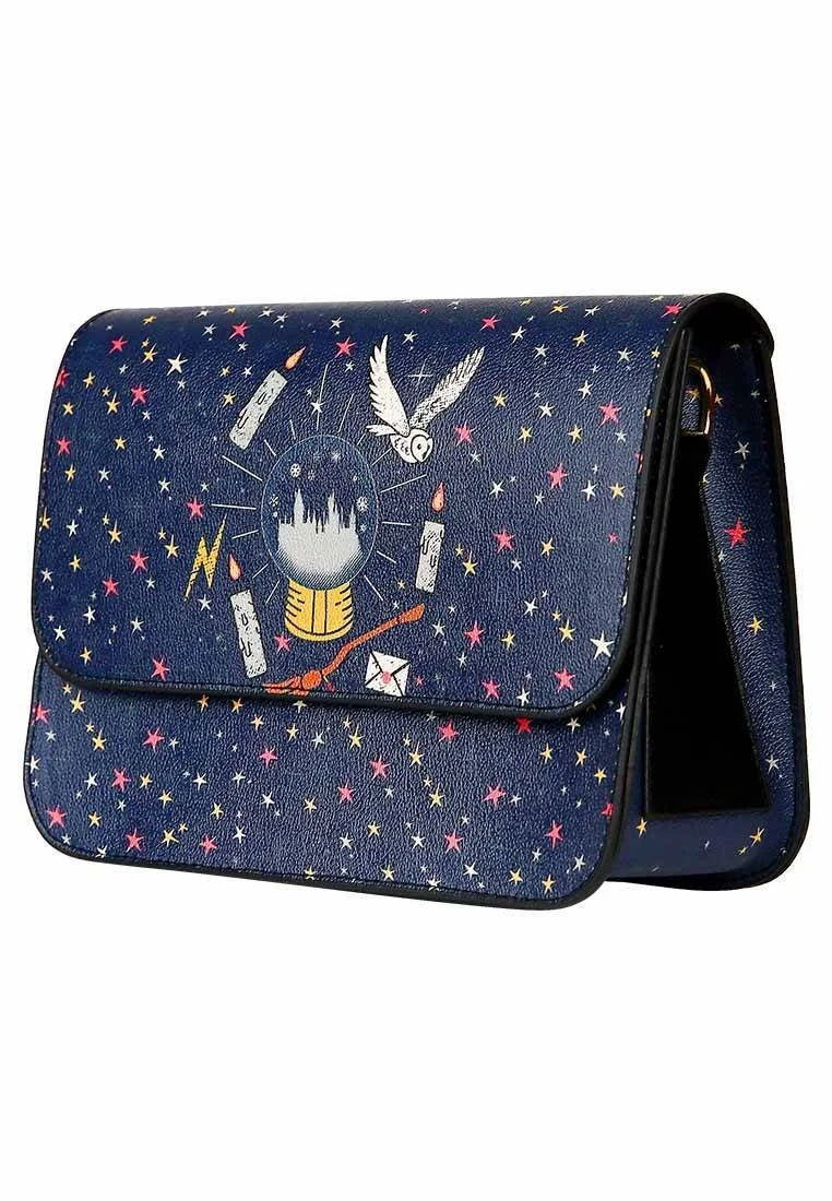 Femme Cuir Vegan Bleu Foncé Sac à Main - Warner Bros Harry Potter Stay at Hogwarts Motif