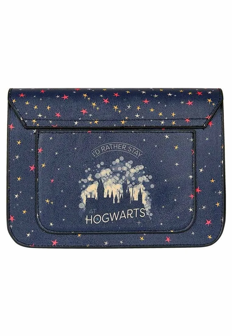Femme Cuir Vegan Bleu Foncé Sac à Main - Warner Bros Harry Potter Stay at Hogwarts Motif