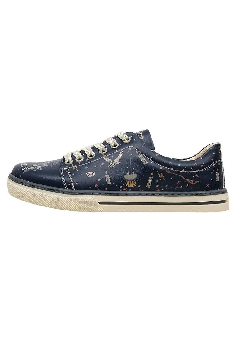 Femme Cuir Vegan Bleu Foncé Baskets - Warner Bros Harry Potter Stay at Hogwarts Motif