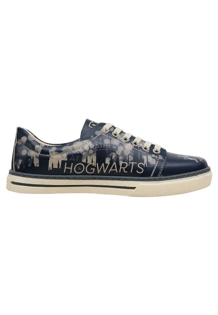 Femme Cuir Vegan Bleu Foncé Baskets - Warner Bros Harry Potter Stay at Hogwarts Motif