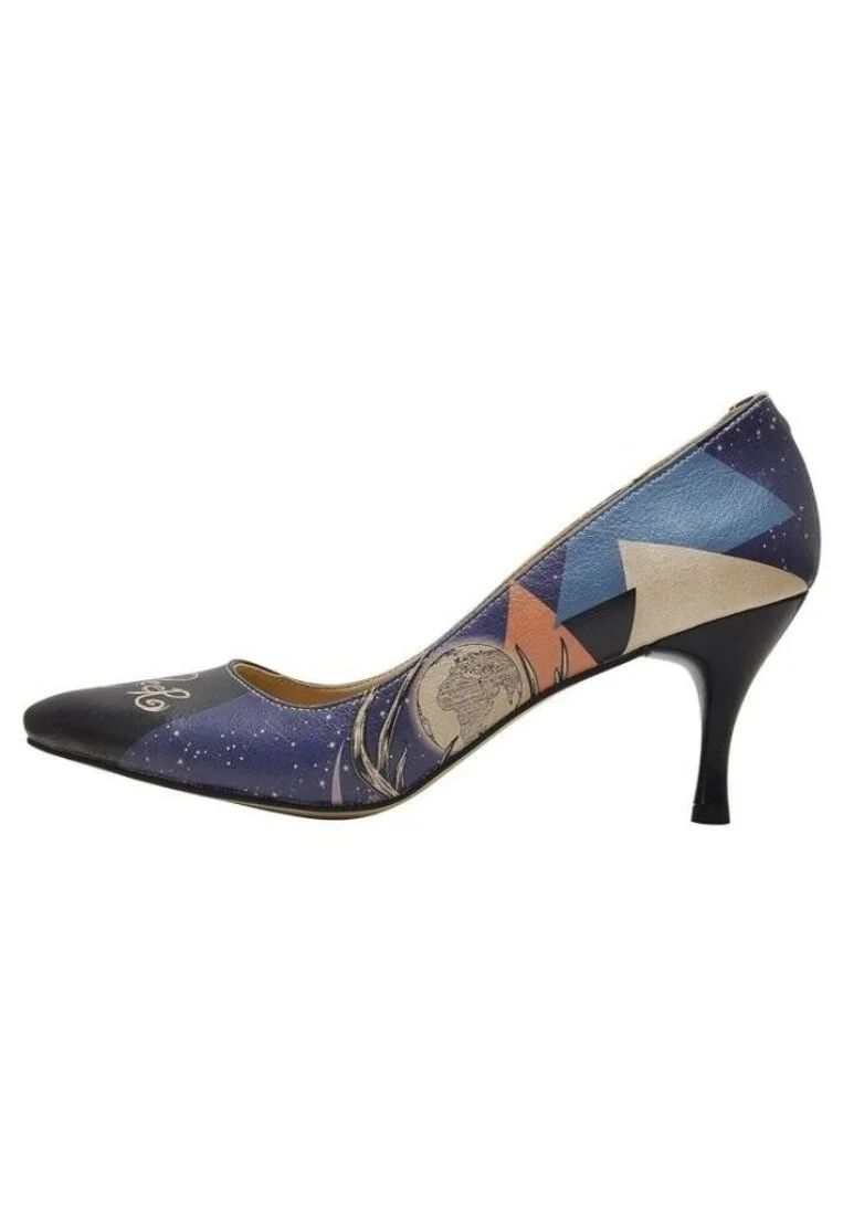 Femme Cuir Vegan Bleu Foncé Talons Hauts - Oh my deer Motif