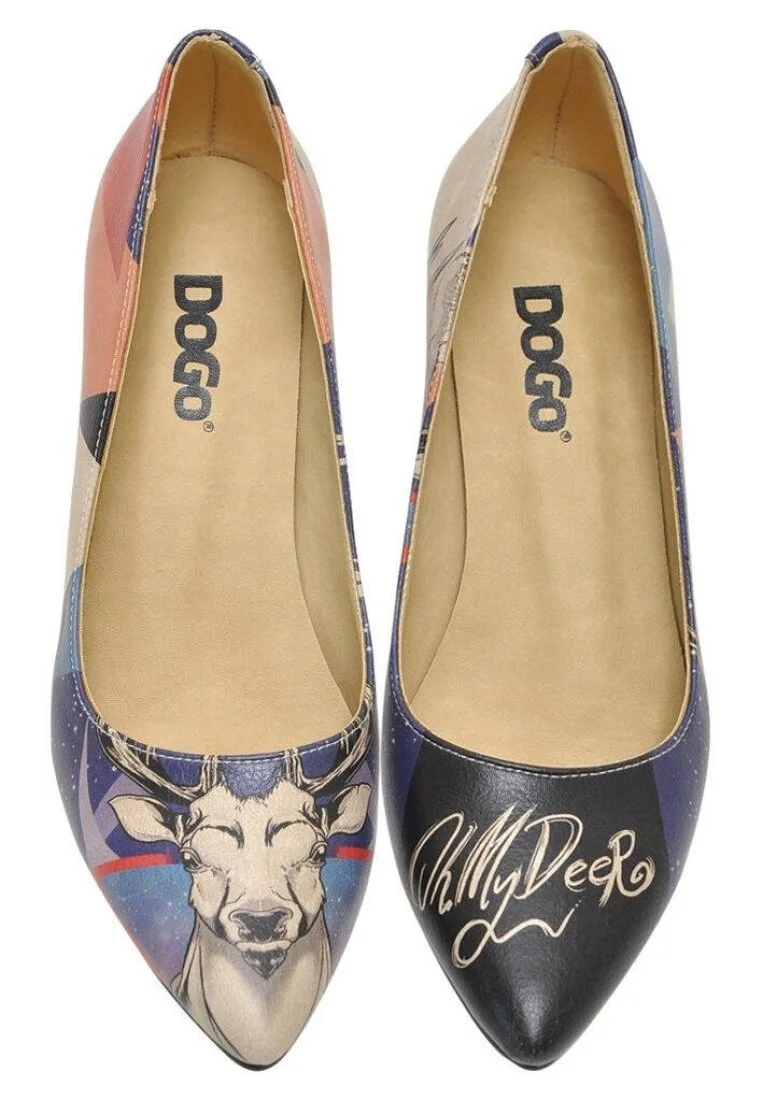 Femme Cuir Vegan Bleu Foncé Talons Hauts - Oh my deer Motif