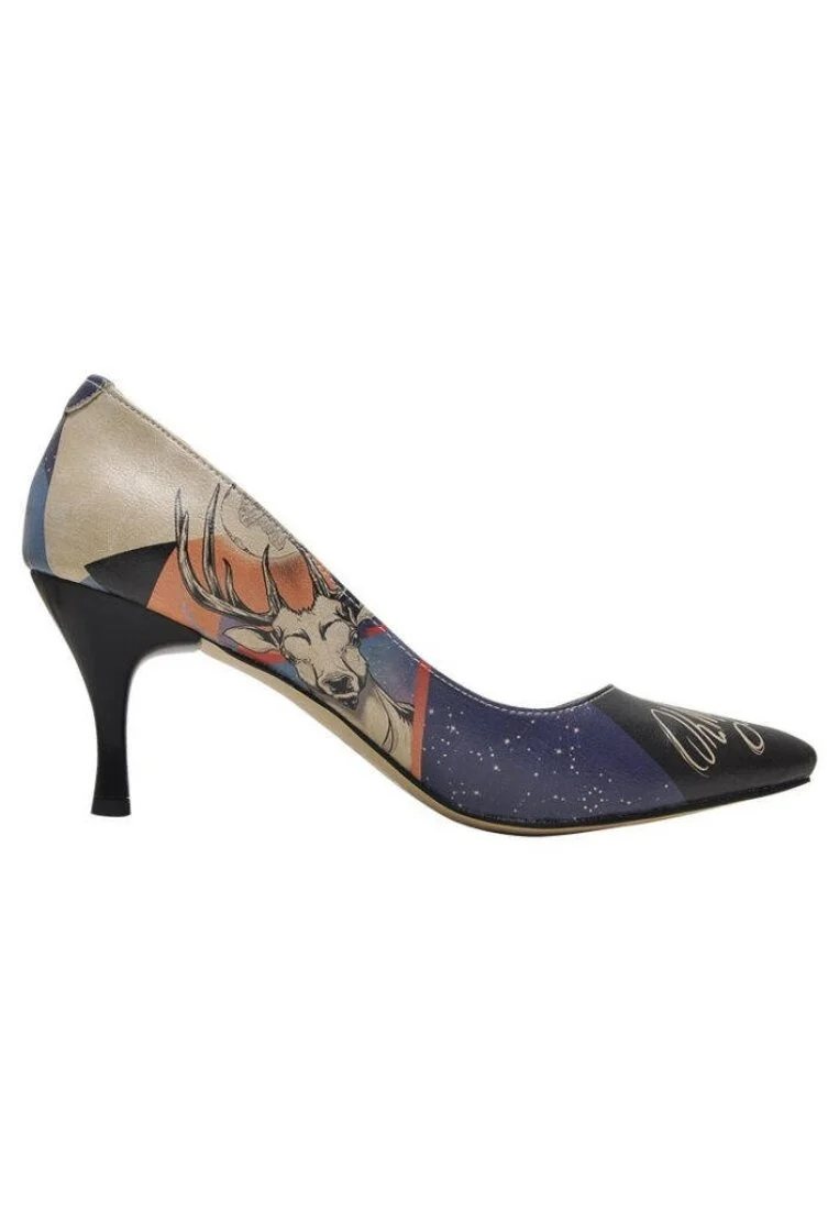 Femme Cuir Vegan Bleu Foncé Talons Hauts - Oh my deer Motif