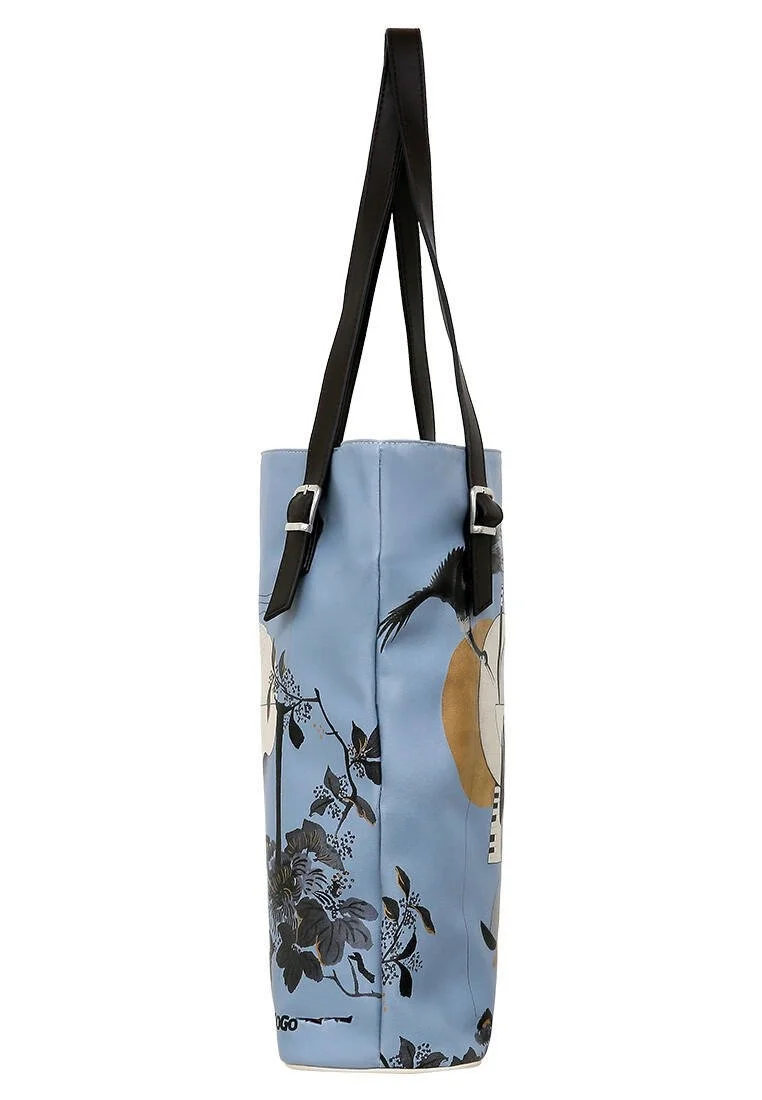 Femme Cuir Vegan Bleu Sac d'épaule - Deep Thought with The Deep Motif