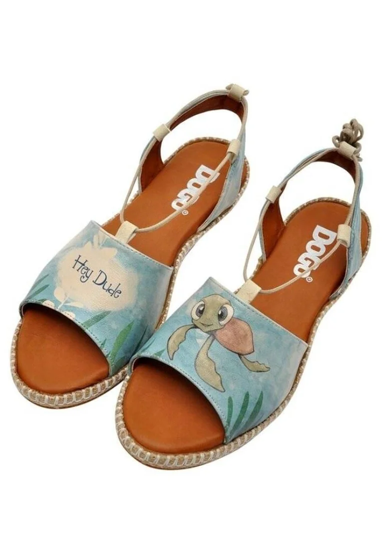 Femme Cuir Vegan Bleu Sandales à Lacets - Caretta-Hey Dude Motif