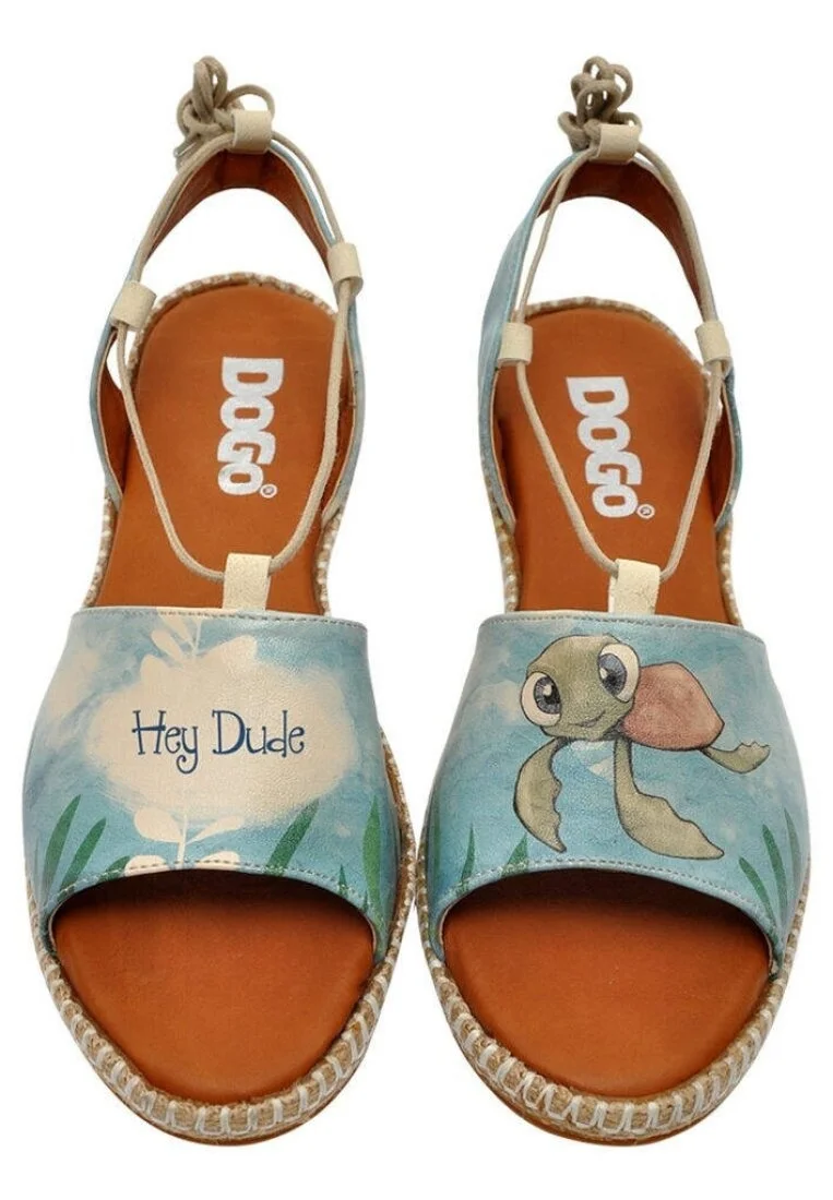 Femme Cuir Vegan Bleu Sandales à Lacets - Caretta-Hey Dude Motif