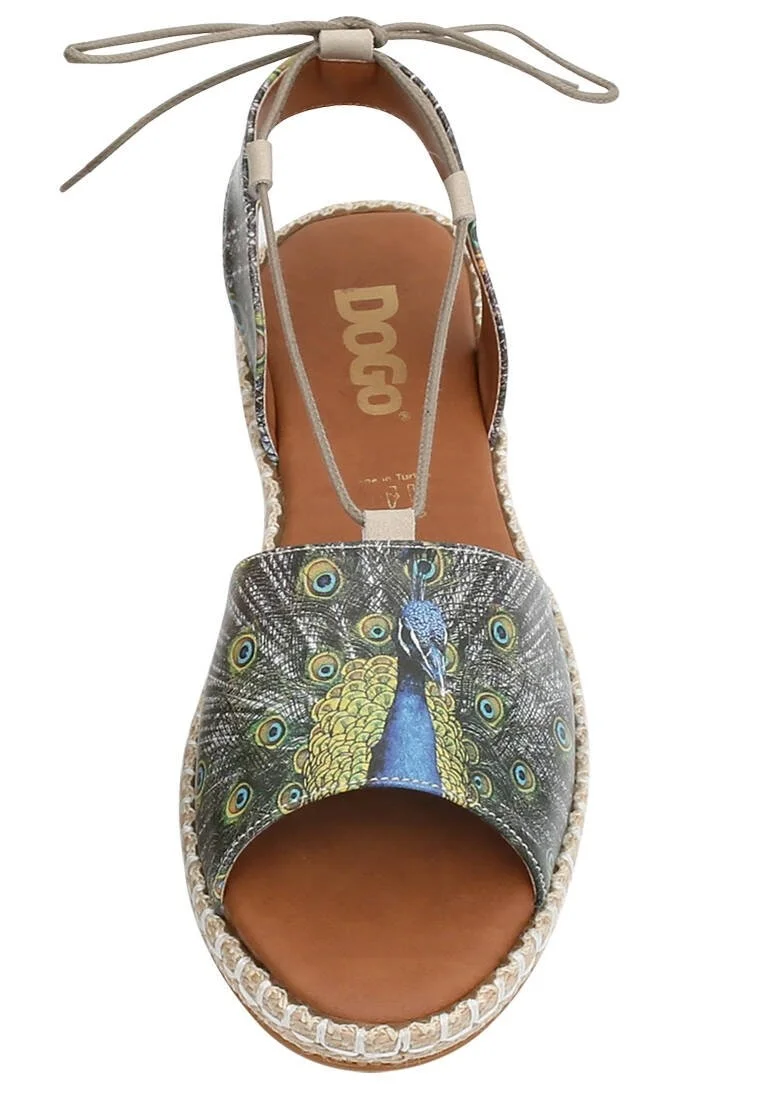 Femme Cuir Vegan Bleu Sandales à Lacets - All Beauty is in You Motif