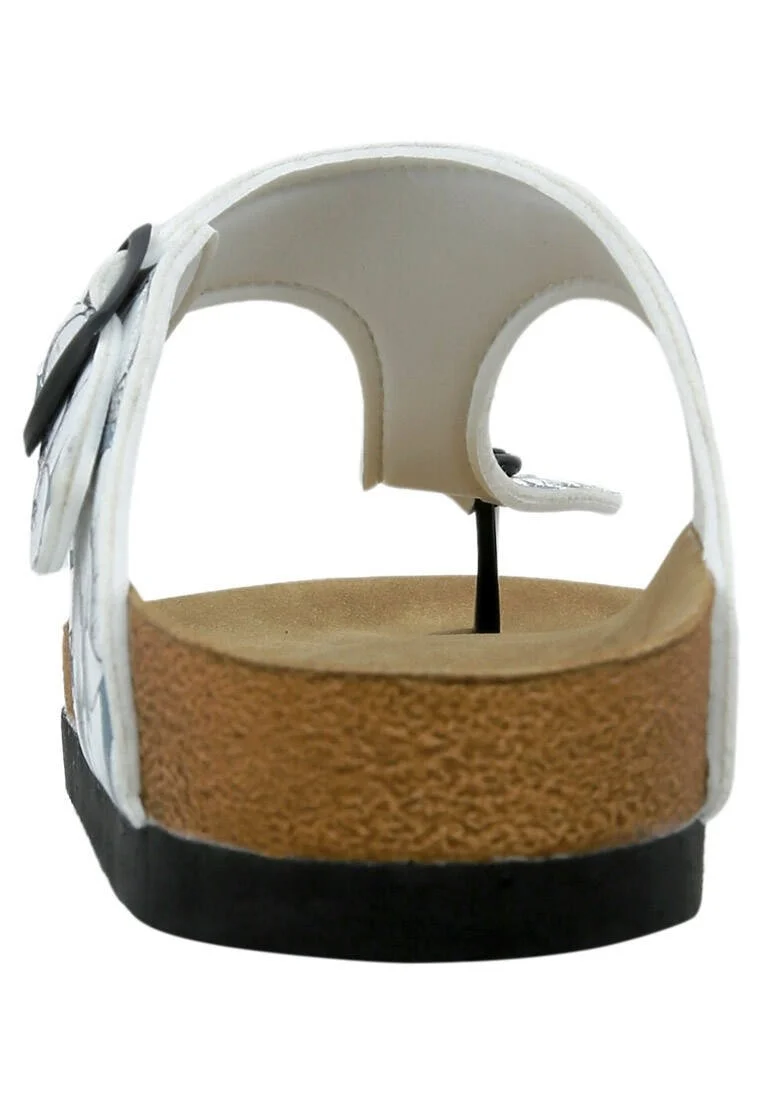 Femme Cuir Vegan Bleu Sandales - Life is Beautiful Motif