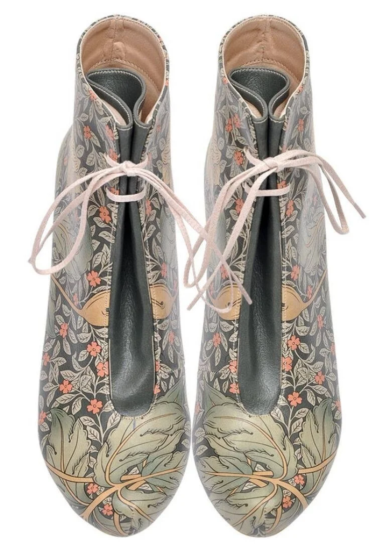 Femme Cuir Vegan Vert Bottes à Talons Hauts - Morris Effect Motif