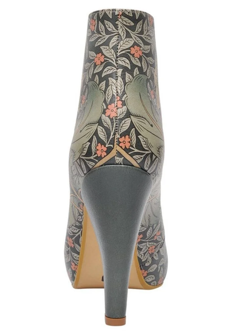 Femme Cuir Vegan Vert Bottes à Talons Hauts - Morris Effect Motif