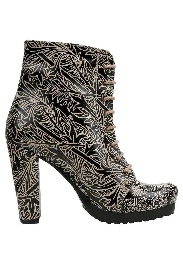 Femme Cuir Vegan Noir Bottes à Talons Hauts - Good Boy Motif