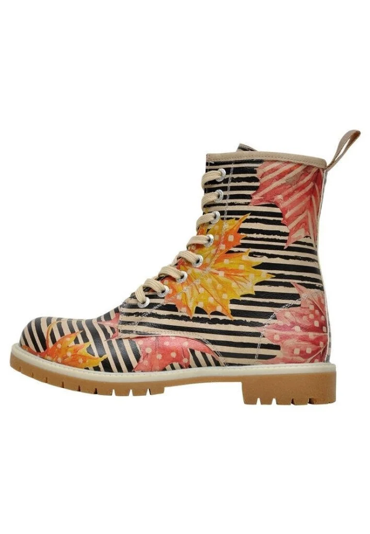 Femme Cuir Vegan Multicolore Bottes Longues - Hello Fall Motif