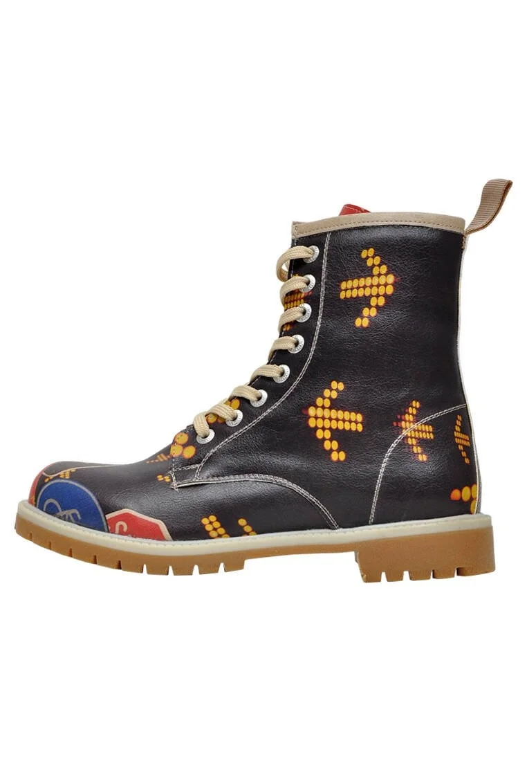Femme Cuir Vegan Multicolore Bottes Longues - Mind the Gap Motif