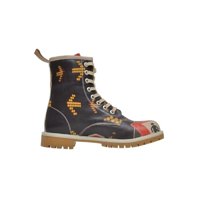 Femme Cuir Vegan Multicolore Bottes Longues - Mind the Gap Motif