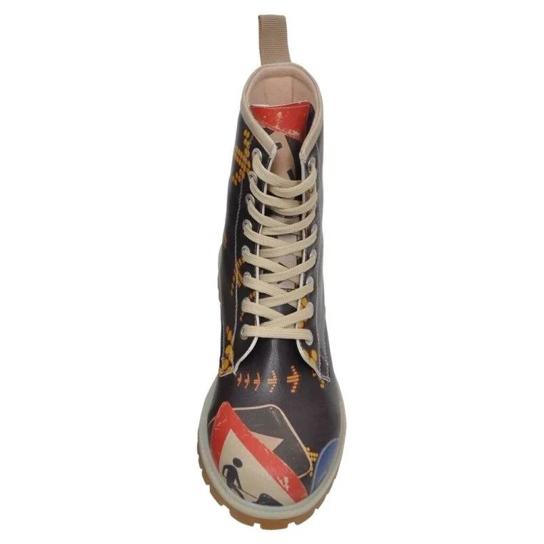 Femme Cuir Vegan Multicolore Bottes Longues - Mind the Gap Motif
