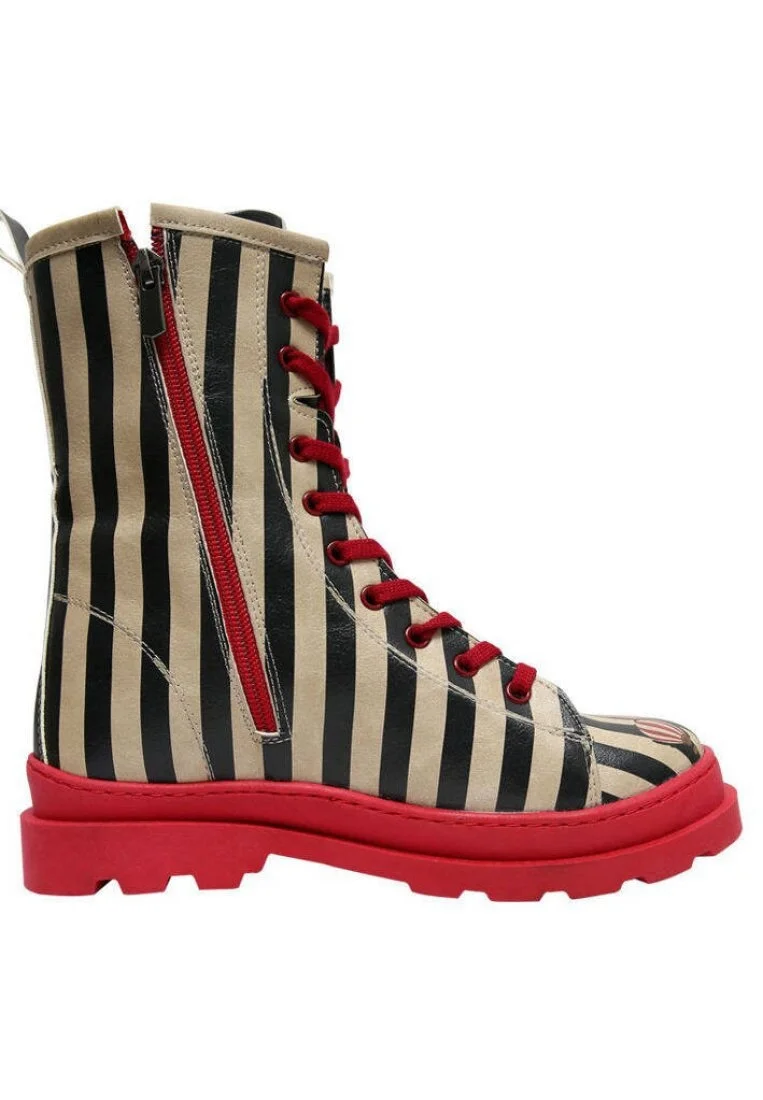 Femme Cuir Vegan Multicolore Bottes longues à glissière - Let's Find a Place to Get Lost Motif