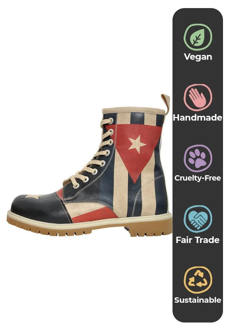 Femme Cuir Vegan Multicolore Bottes Longues - Hola Motif