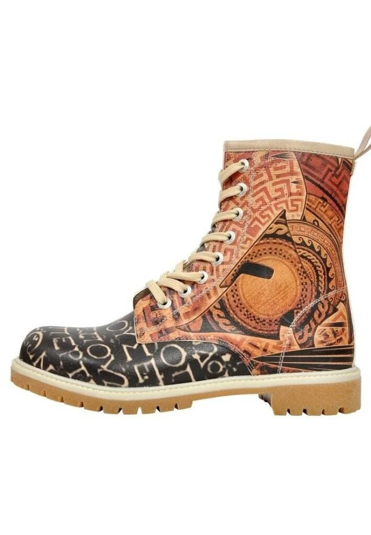 Femme Cuir Vegan Multicolore Bottes Longues - Gladiators Motif