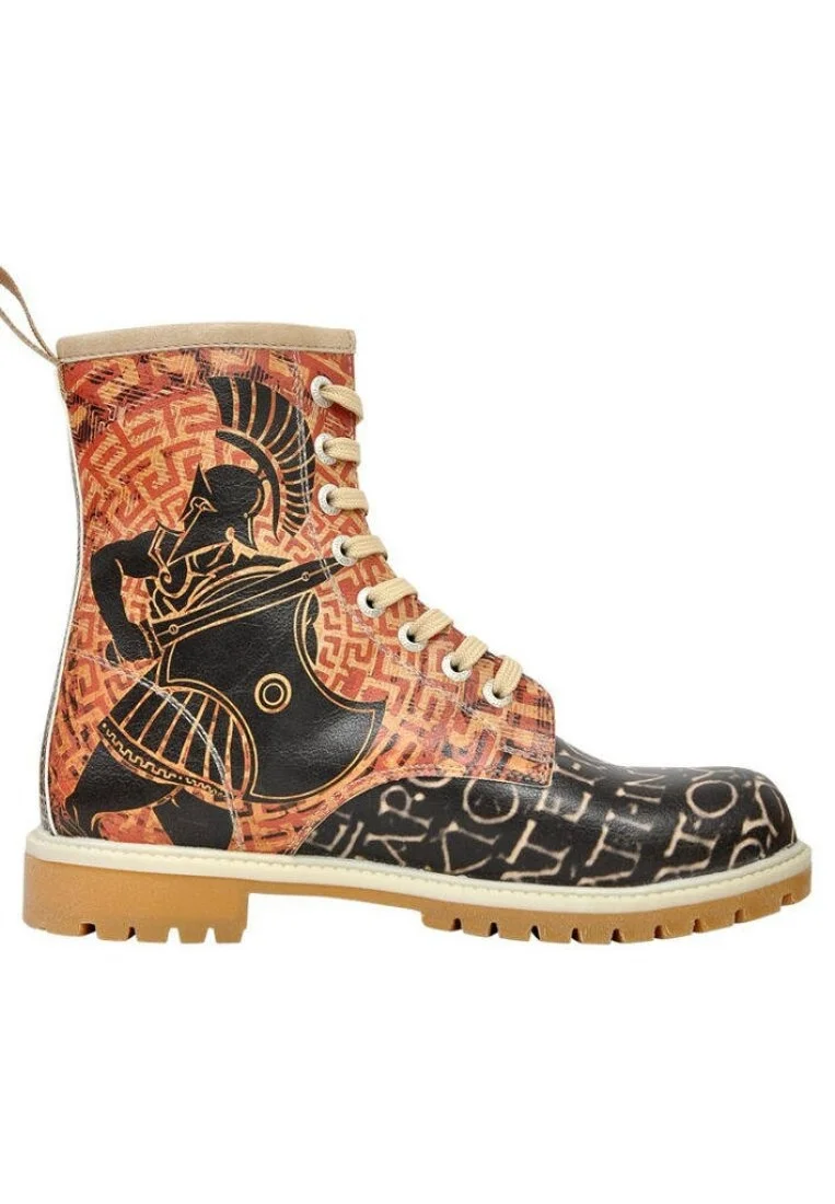 Femme Cuir Vegan Multicolore Bottes Longues - Gladiators Motif
