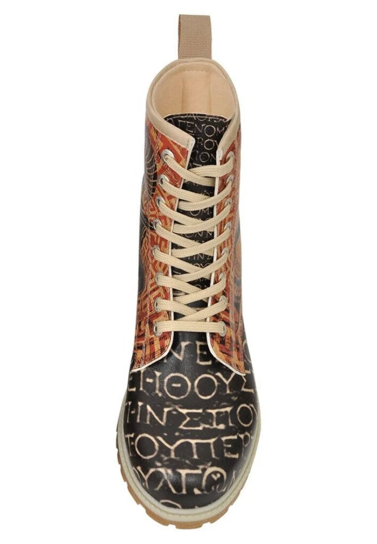 Femme Cuir Vegan Multicolore Bottes Longues - Gladiators Motif