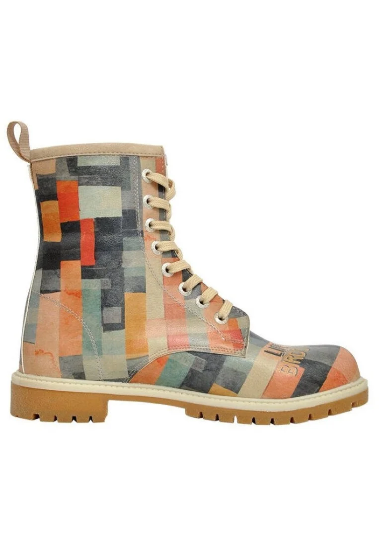 Femme Cuir Vegan Multicolore Bottes Longues - Life is Short Motif