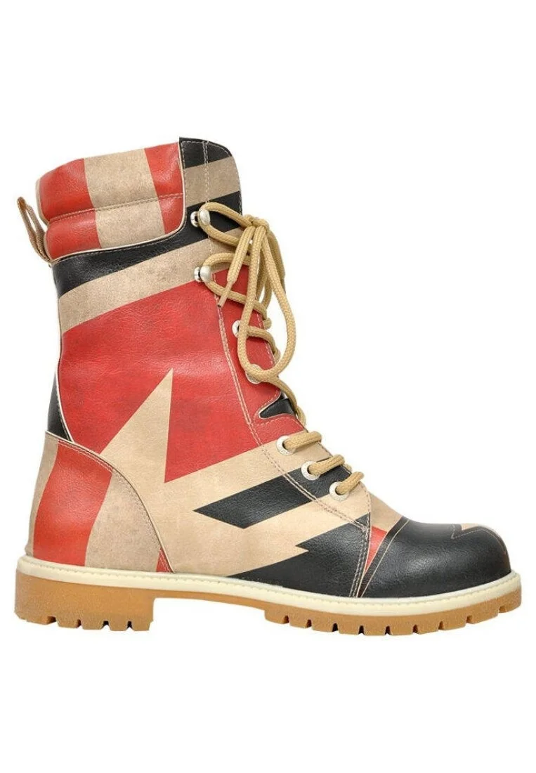 Femme Cuir Vegan Multicolore Bottes Longues - Hola Motif