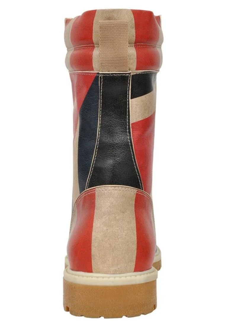 Femme Cuir Vegan Multicolore Bottes Longues - Hola Motif