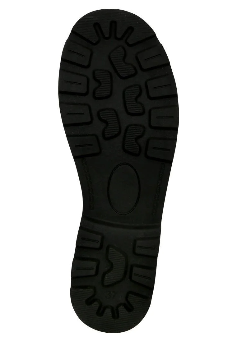 Femme Cuir Vegan Noir Bottes longues à glissière - Ducky Motif