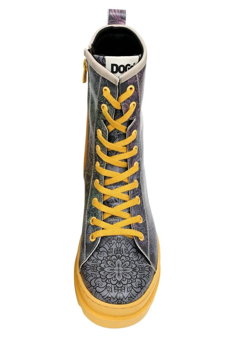 Femme Cuir Vegan Multicolore Bottes longues à glissière - Soul Full of Animal Love Motif