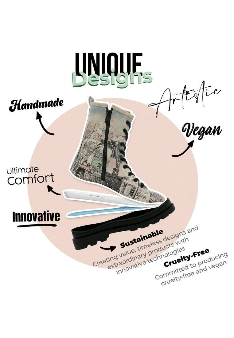 Femme Cuir Vegan Beige Bottes longues à glissière - bonjour paris Motif