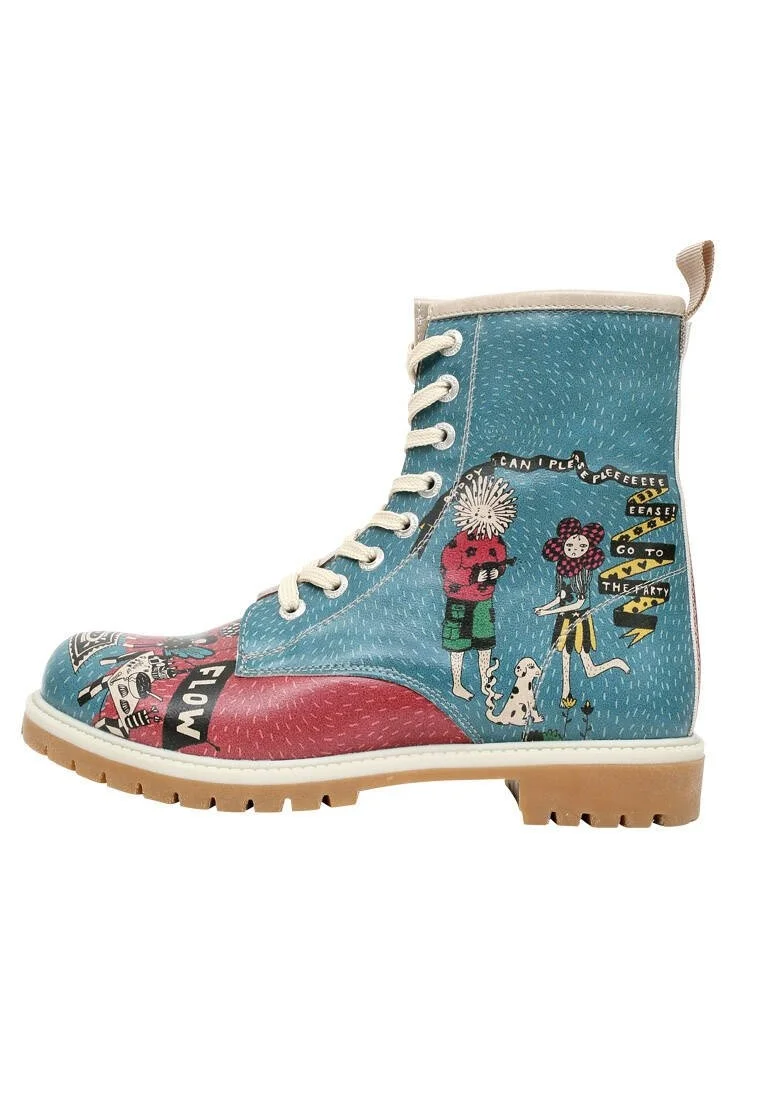 Femme Cuir Vegan Multicolore Bottes Longues - Party Motif