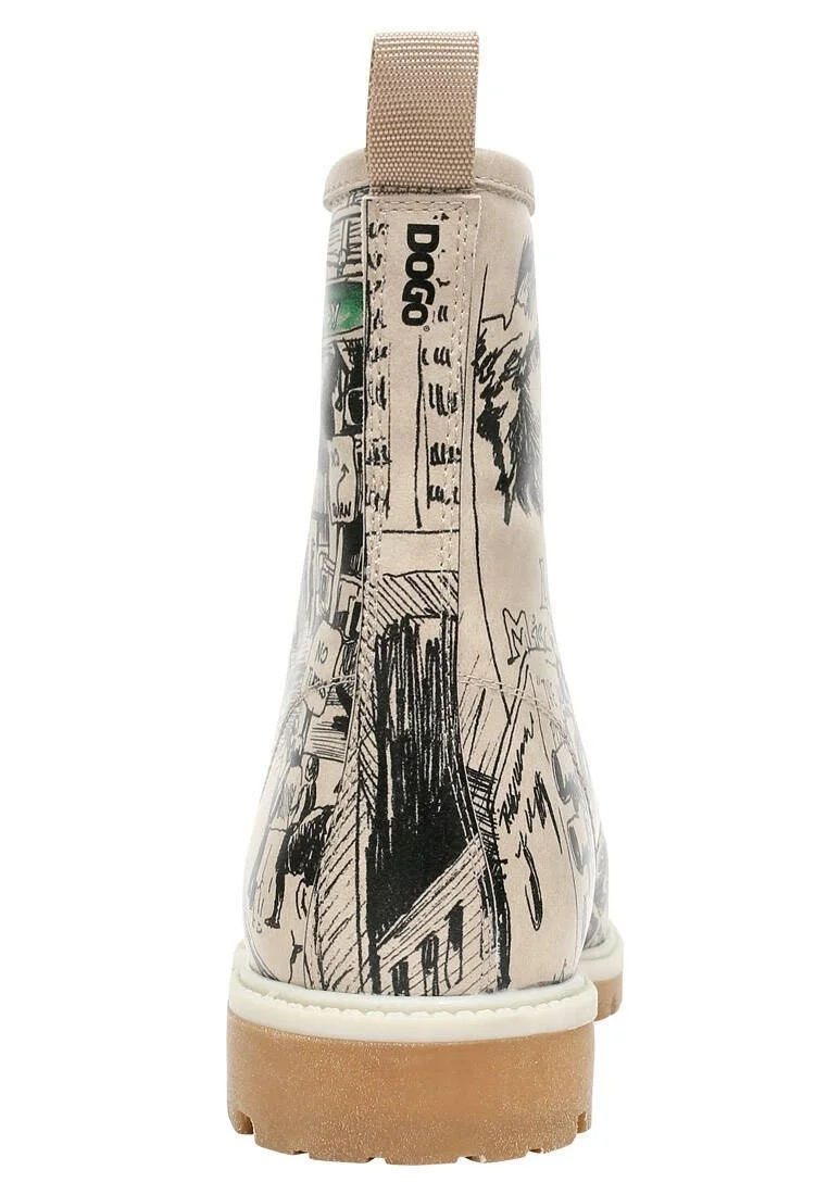 Femme Cuir Vegan Multicolore Bottes Longues - Broadway Motif