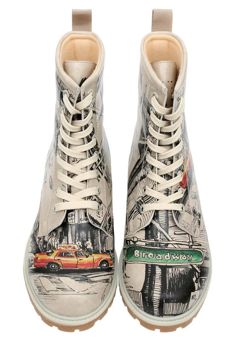 Femme Cuir Vegan Multicolore Bottes Longues - Broadway Motif