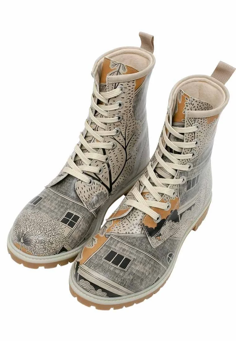 Femme Cuir Vegan Multicolore Bottes Longues - There You Are Motif
