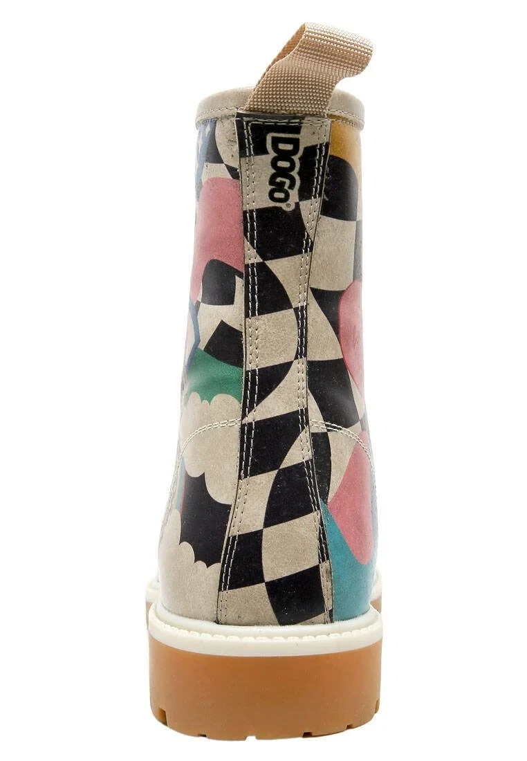 Femme Cuir Vegan Multicolore Bottes Longues - Born to be Awesome Motif
