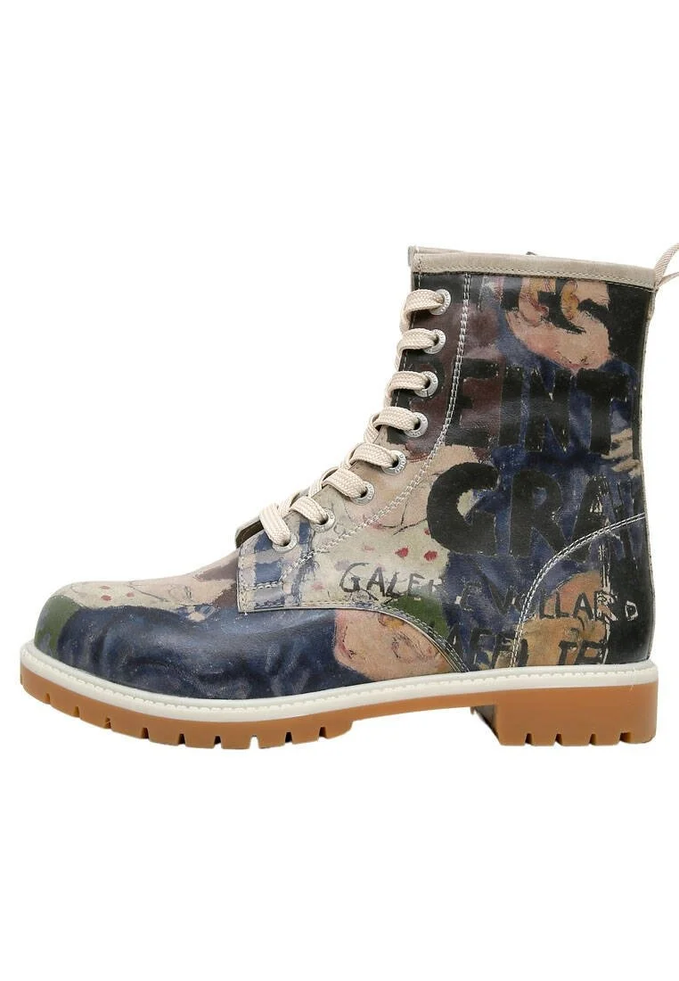 Femme Cuir Vegan Multicolore Bottes Longues - Les Peintres Motif